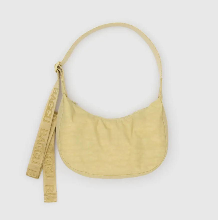 Small Nylon Crescent Bag - Butter