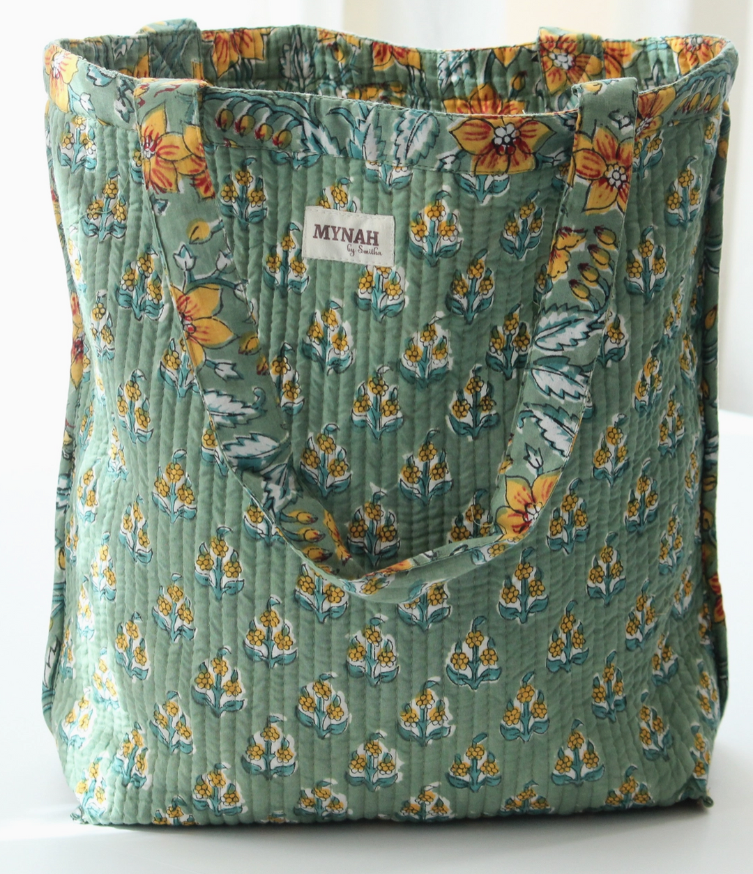 Sunflower Garden Print Reversible Tote Bag-Small Laptop Bag