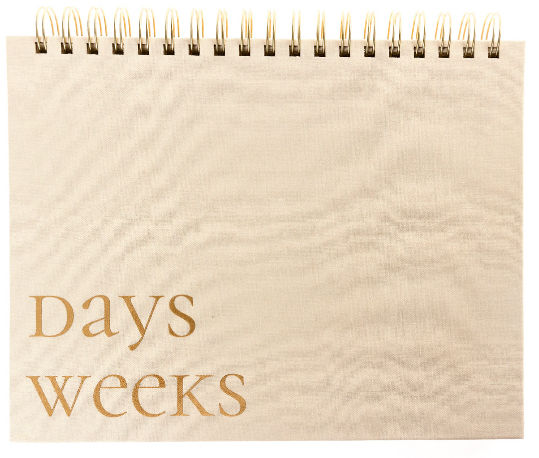 Taupe Fabric-Bound Weekly Desk Pad