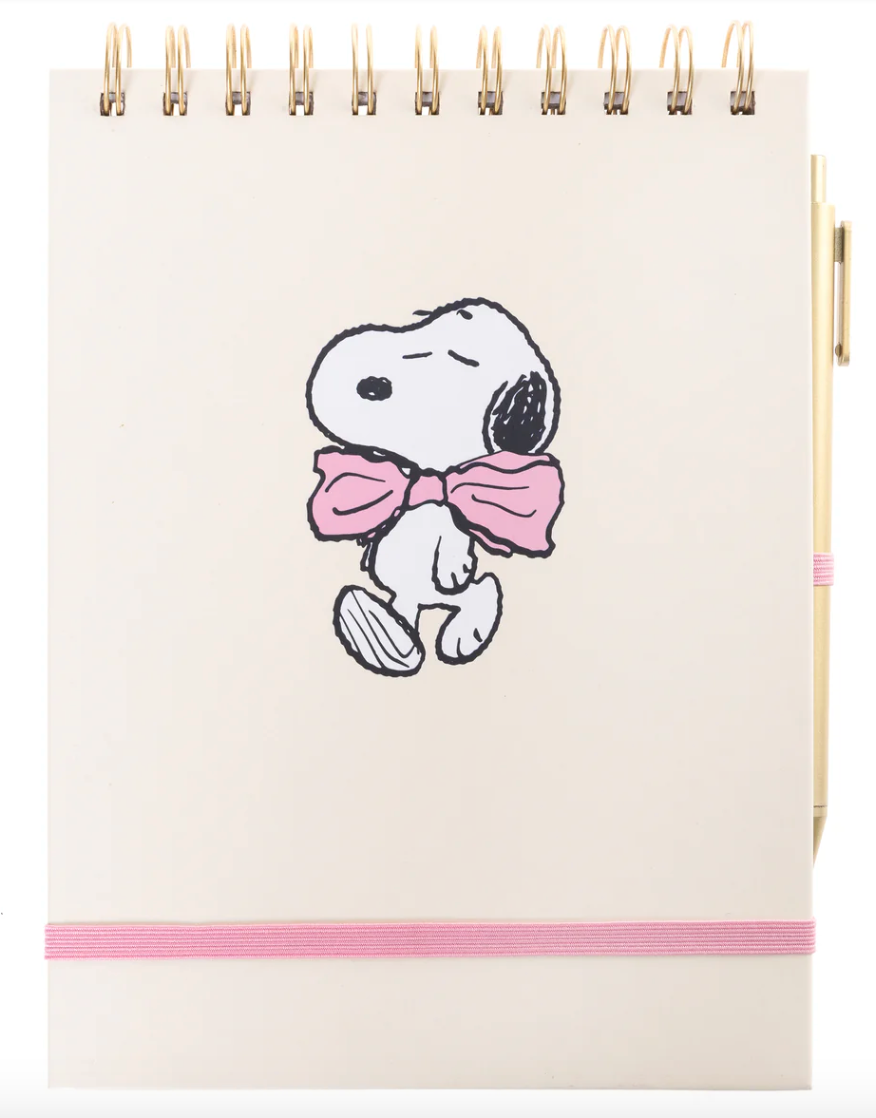 Snoopy Pink Bowtie Pad with Pen
