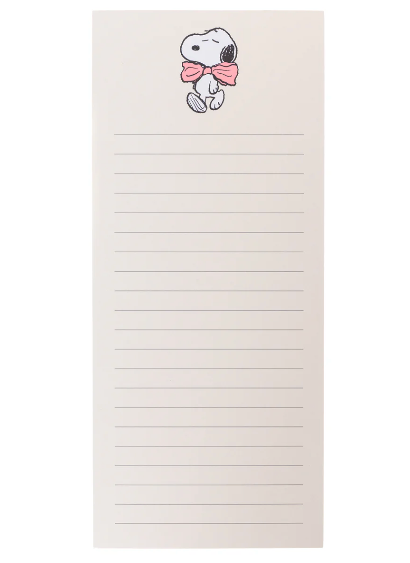 Snoopy Pink Bowtie Magnetic Notepad