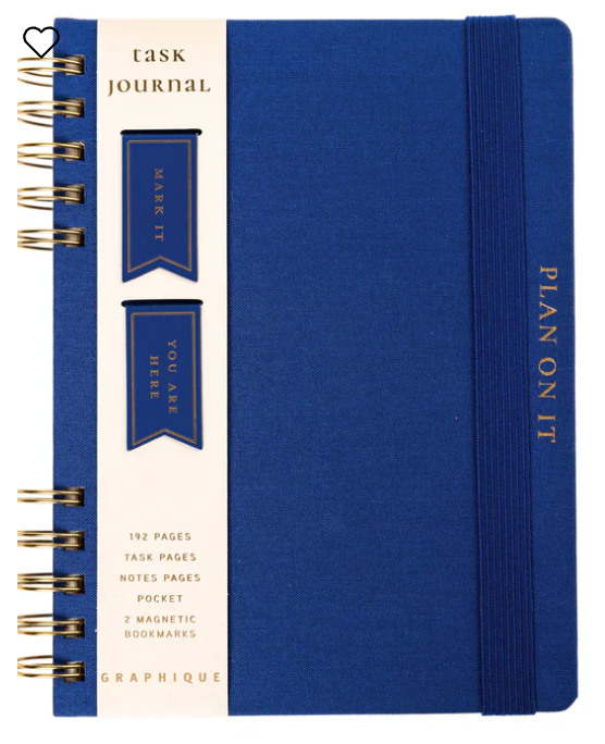 Cobalt Blue Fabric-Bound Task Journal