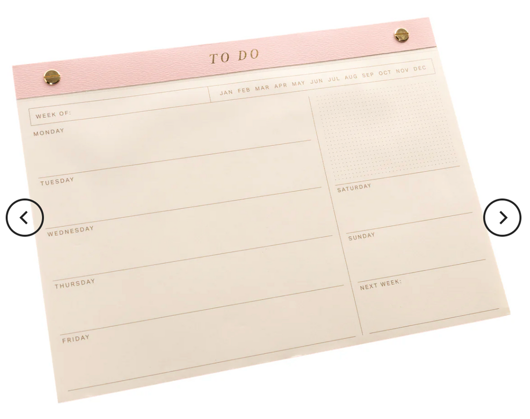 Blush Weekly Desk Pad