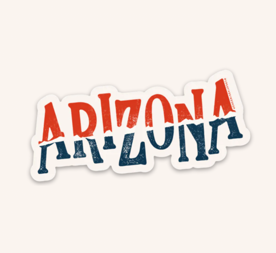 Red and Blue Arizona Vinyl Sticker
