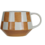 Stoneware Mug w/ Check Pattern