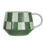 Stoneware Mug w/ Check Pattern