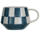 Stoneware Mug w/ Check Pattern