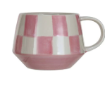 Stoneware Mug w/ Check Pattern