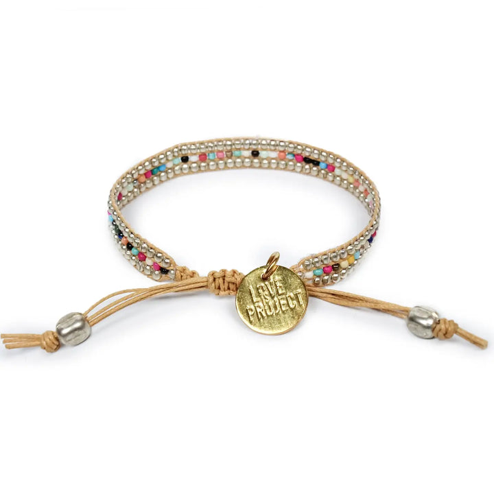 Skinny Silver Darjeeling Rainbow Bracelet