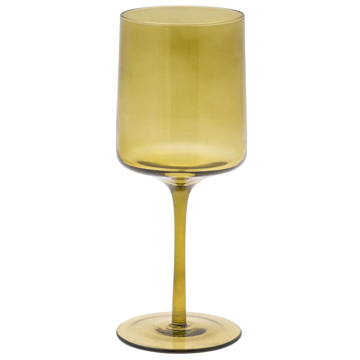 Mid-Century Wine Glass - Olive