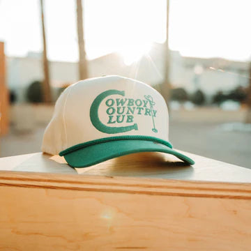 Cowboy Country Club Hat: Cream and Green