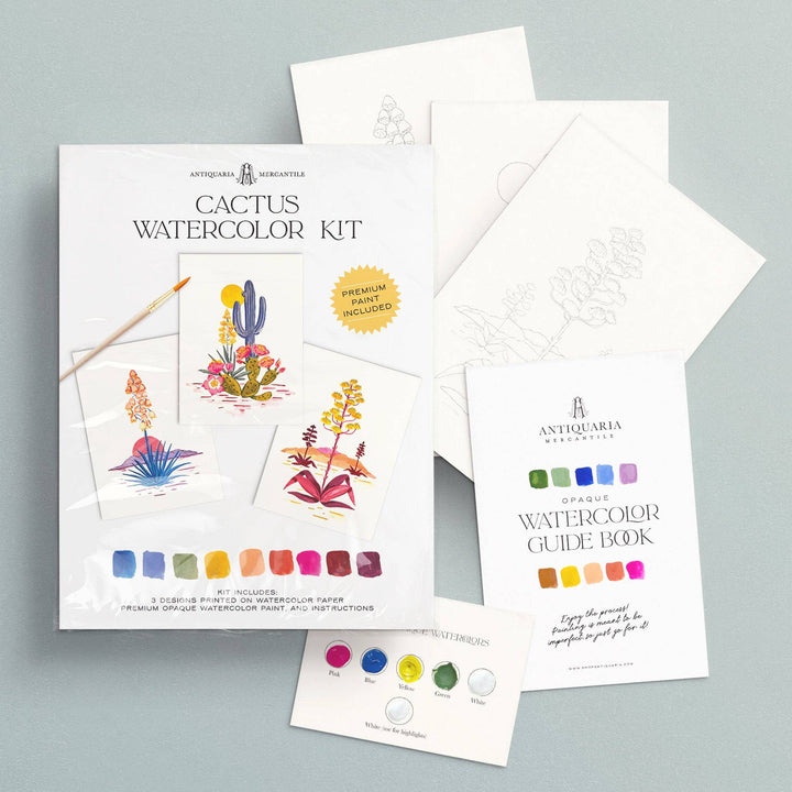 Antiquaria Watercolor Painting Kit: Cactus