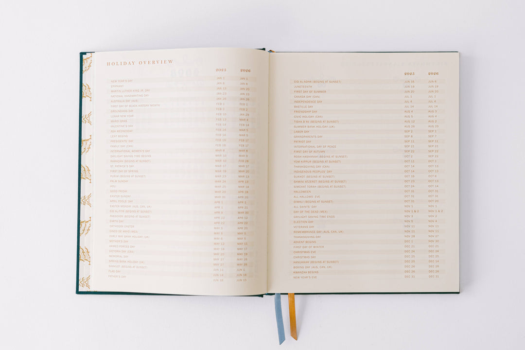 2026 Golden Thistle 17-Month Large Bound Planner
