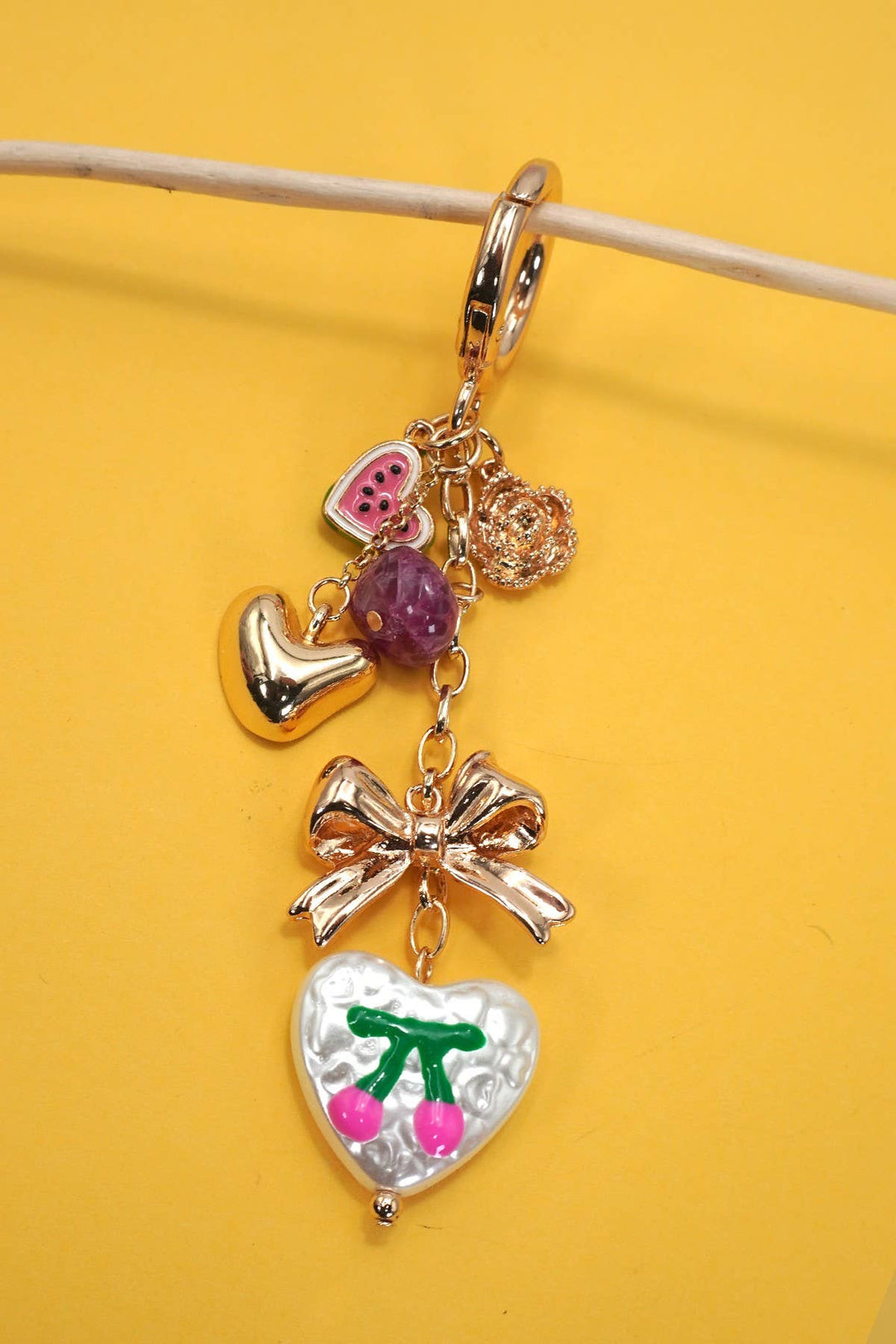 Heart and Bow Bag Charm