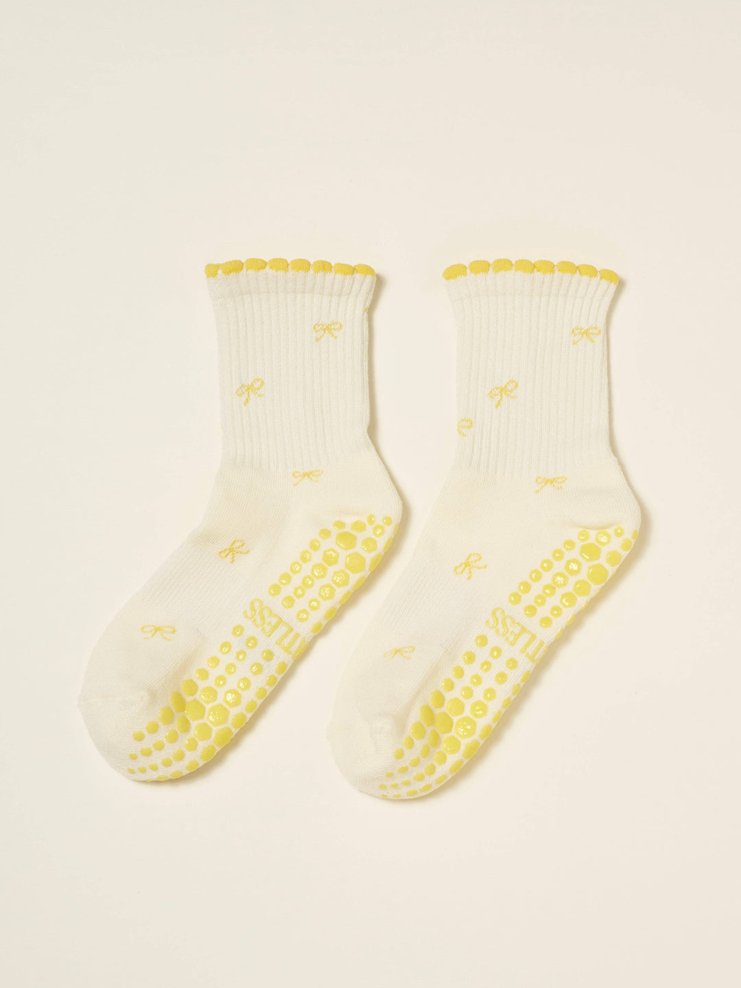 🎀 Mini Bow Petal Grip Sock [Butter]