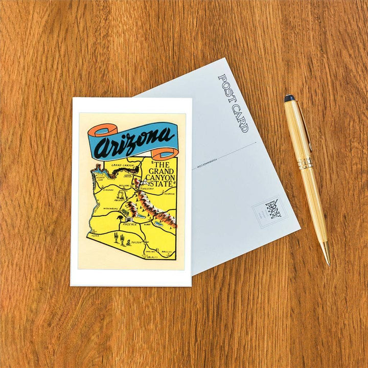 Postcard AZ-307 Map of Arizona, the Grand Canyon State