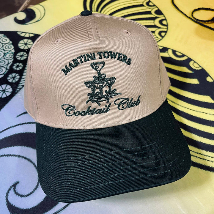 White/Green Martini Towers Cocktail Club Classic Trucker Cap