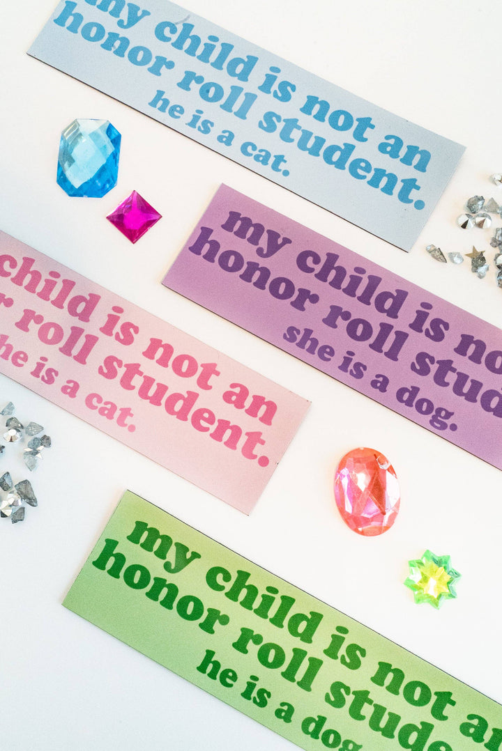 Honor Roll Cat Bumper Magnet- Blue