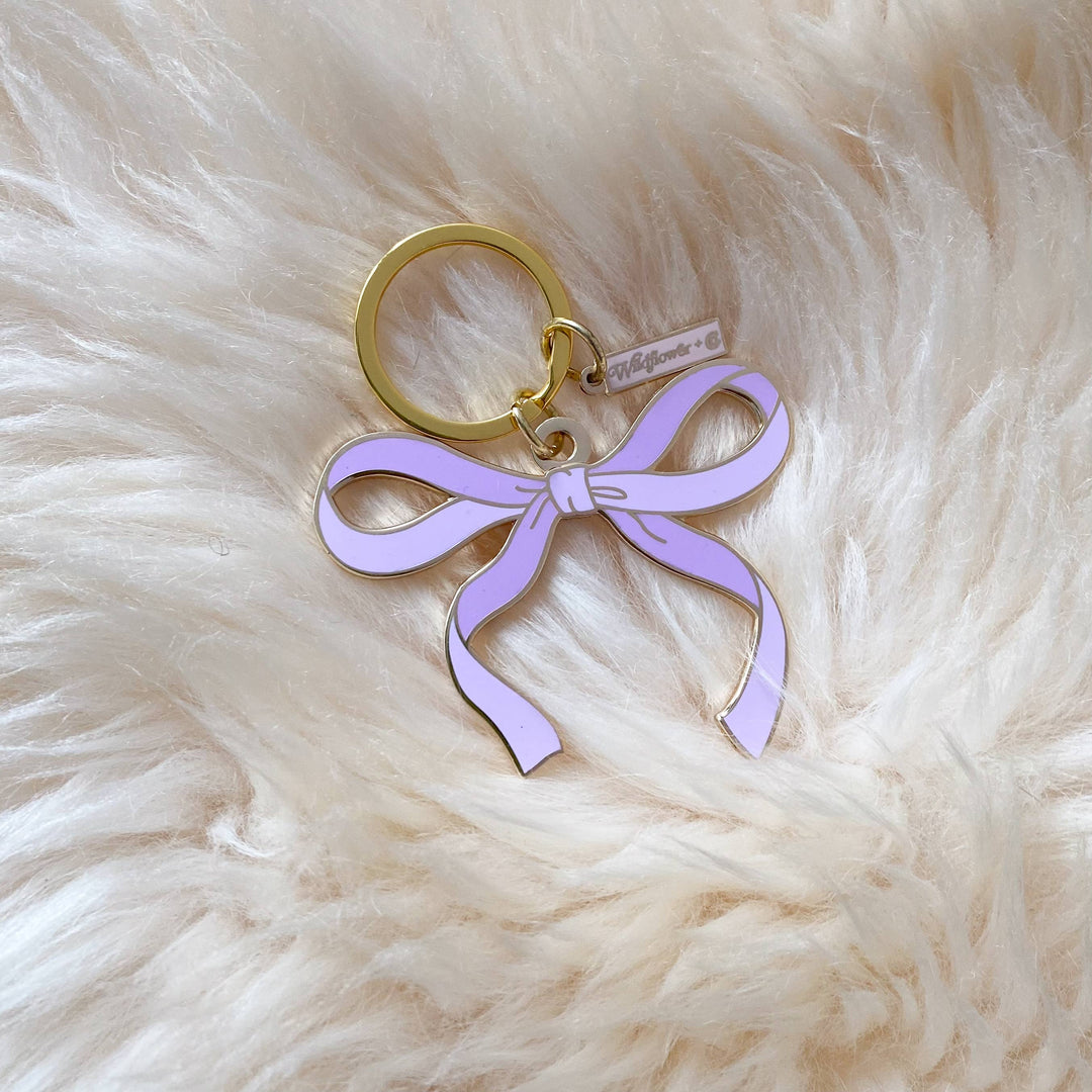 Bow Enamel Keychain- Red