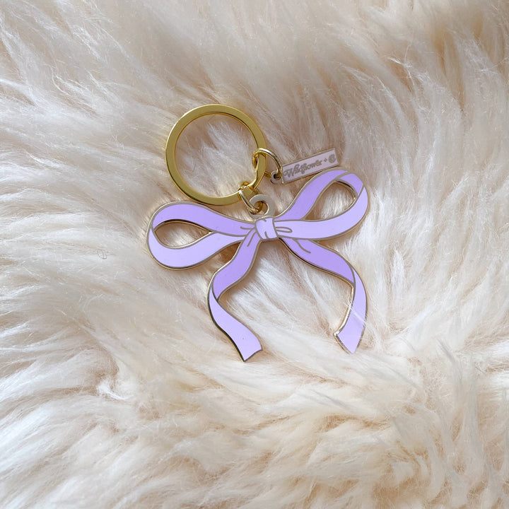 Bow Enamel Keychain- Red