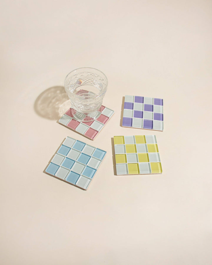 GLASS TILE COASTER - Coconut Crunch Milk Chocolate