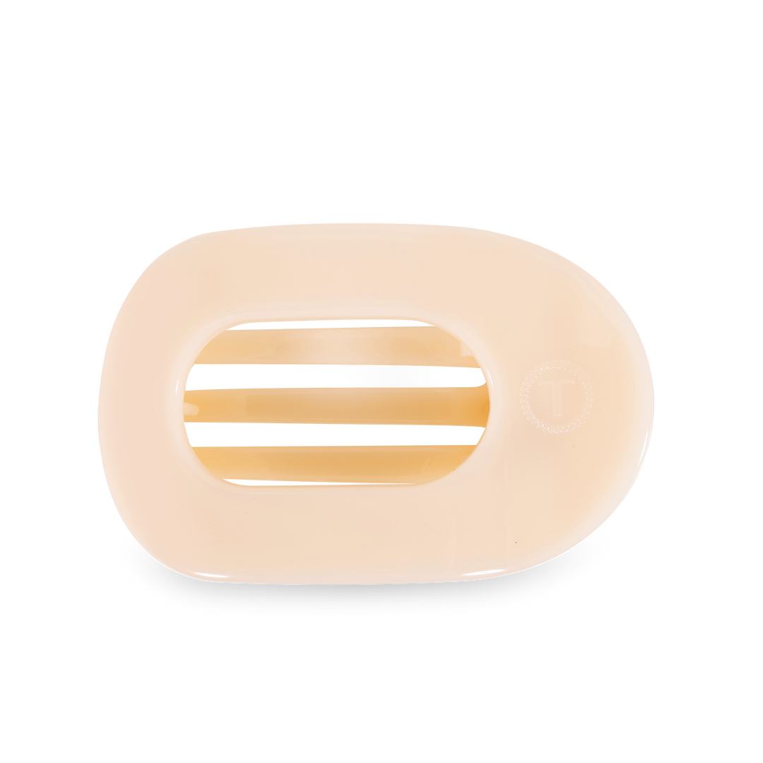 Large Round Flat Hair Clip-Almond Beige