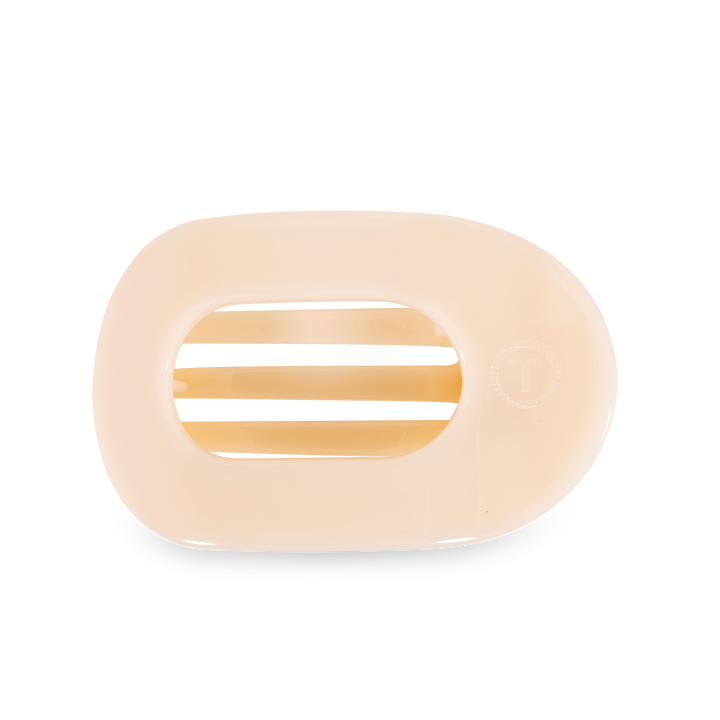 Large Round Flat Hair Clip-Almond Beige