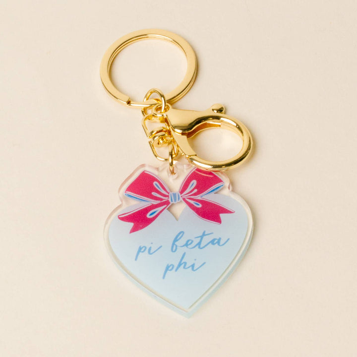 Sorority Sweetheart Bow Acrylic Keychain - 19 Chapters: Delta Delta Delta