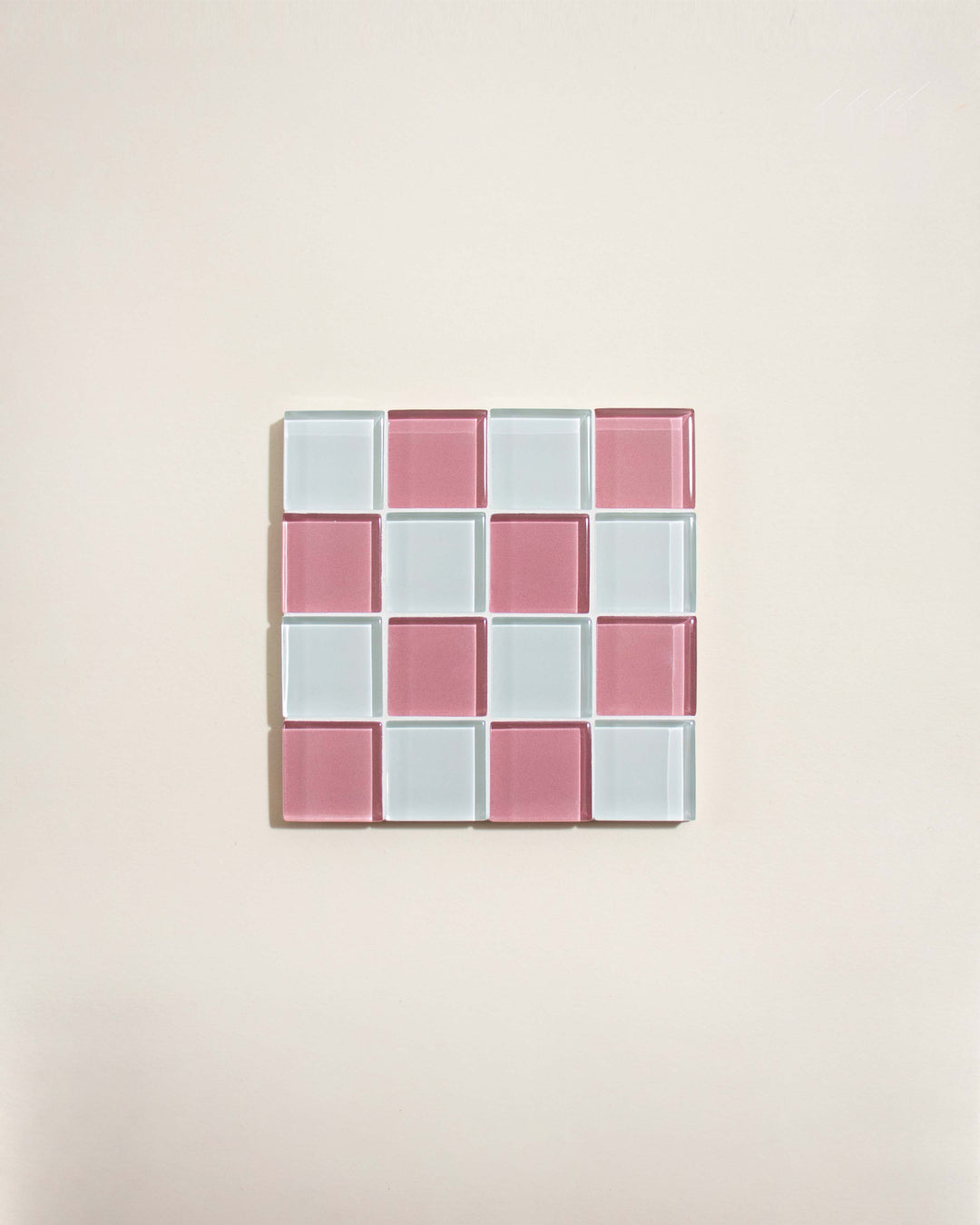 GLASS TILE COASTER - Pink Himalayan Milk Chocolate
