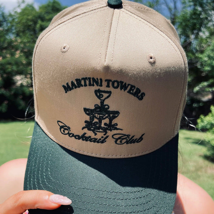 White/Green Martini Towers Cocktail Club Classic Trucker Cap
