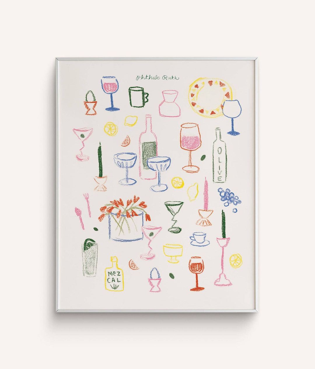 Dinnerware Art Print: 11 x 14