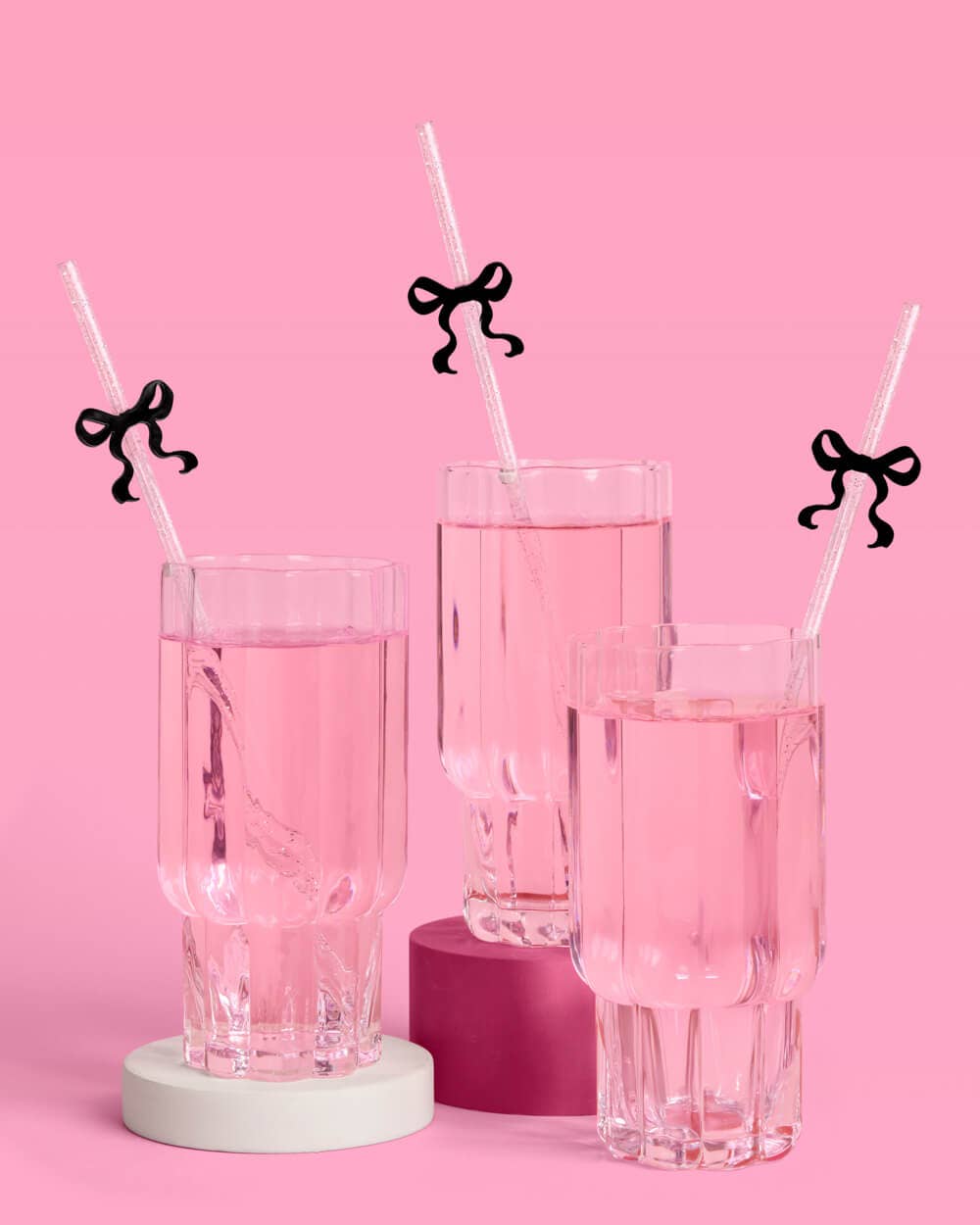 Black Bow Straws