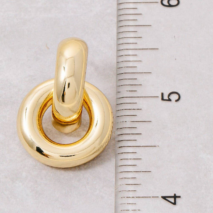 Gold Dipped Simple Door Knocker Drop Earrings: GOLD