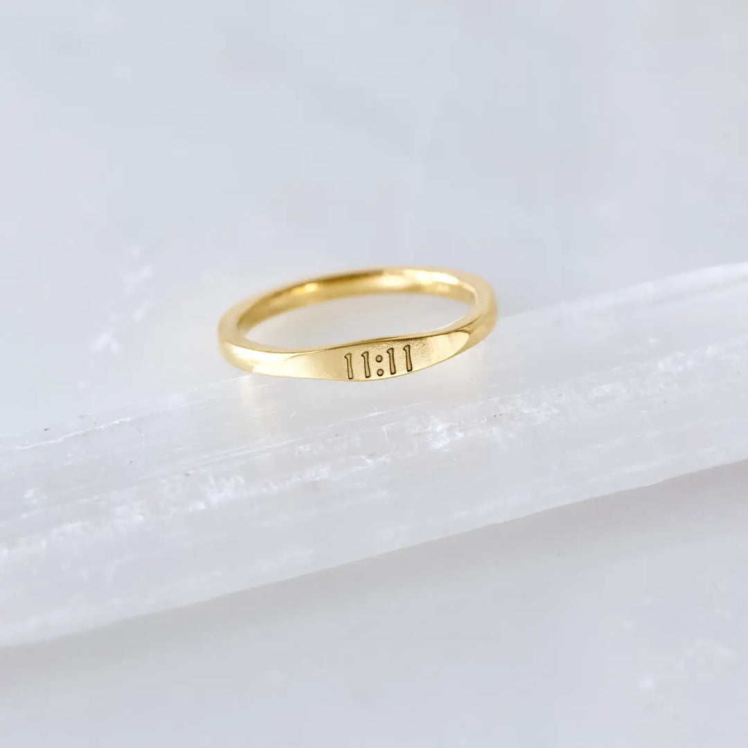 Angel Number 11:11 Stamped Ring