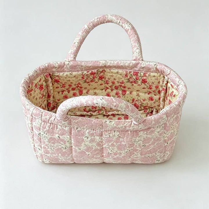 Quilted Floral Storage Organizer Bag: Big Floral / One Size