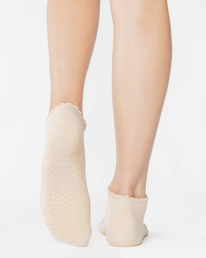 Women's Cherry Full Foot Grip Sock: S/M