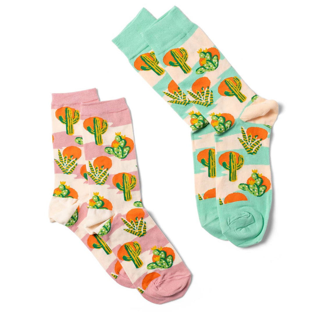 Southwest Cactus Socks - Small Crew Socks