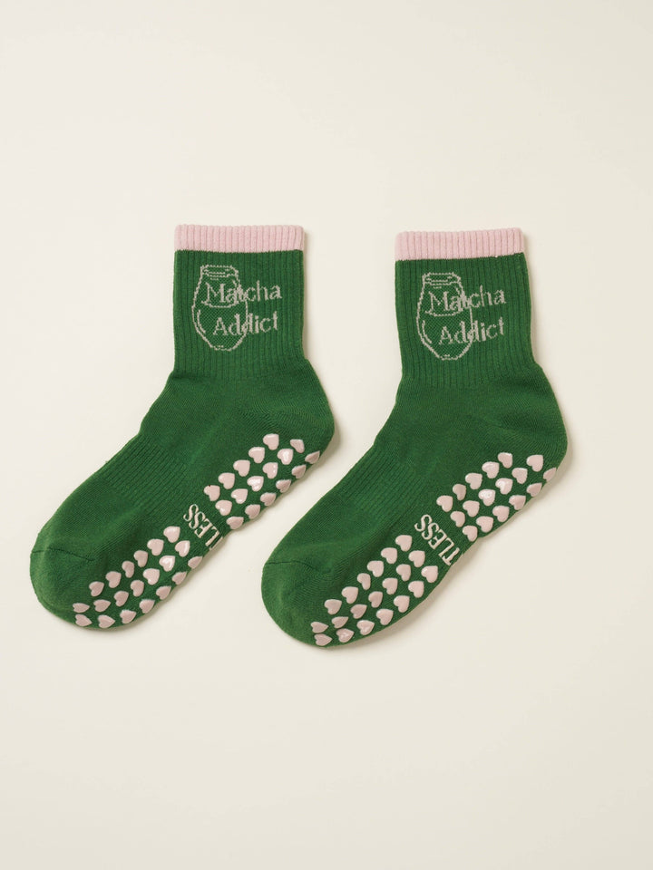 Matcha Addict Grip Sock