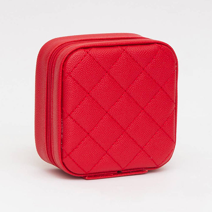 Faux Caviar Leather Portable Square Jewelry Box
: Gold