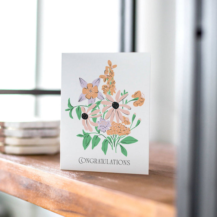 Wildflower Bouquet Congrats A2 Greeting Card