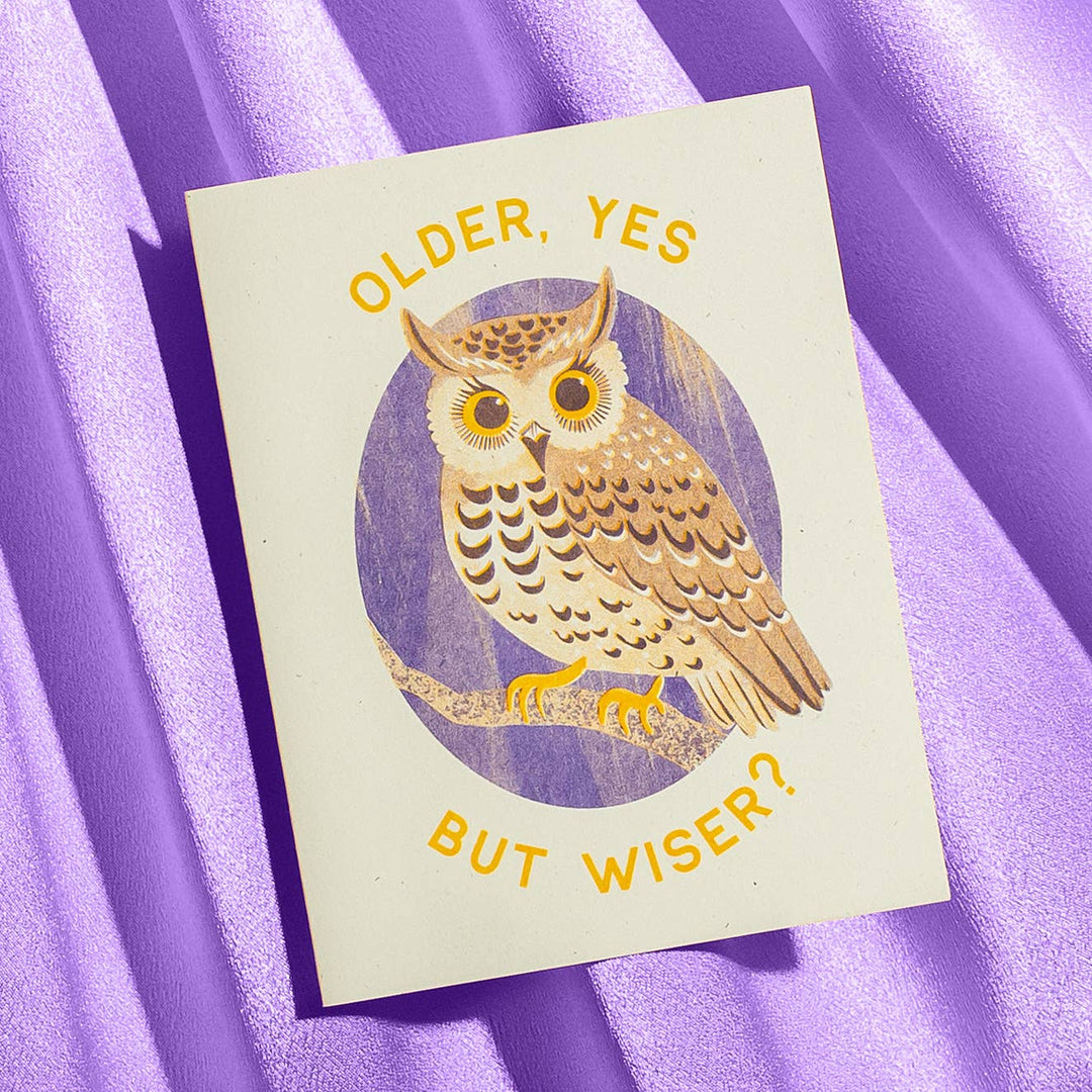 Older Owl - Risograph Birthday Card