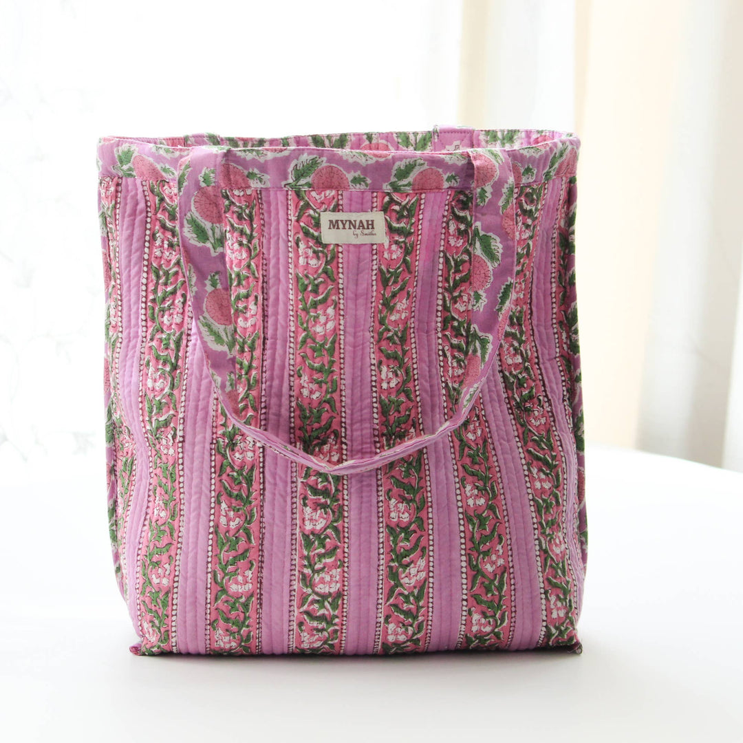 Small Berry Floral Print Reversible Laptop/Tote Bag