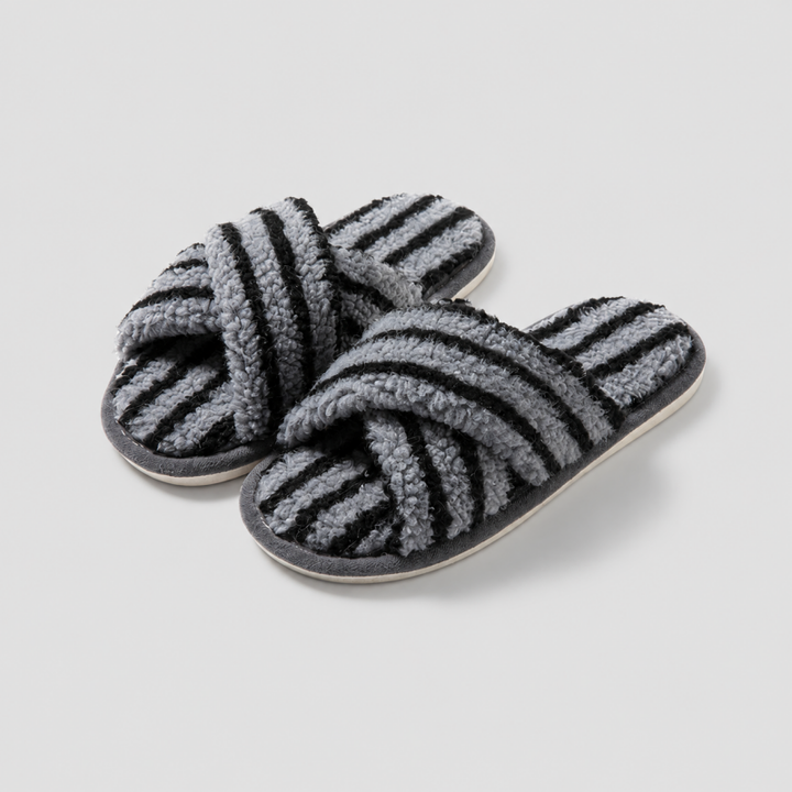 Cross Band Slippers: Blue 5-6