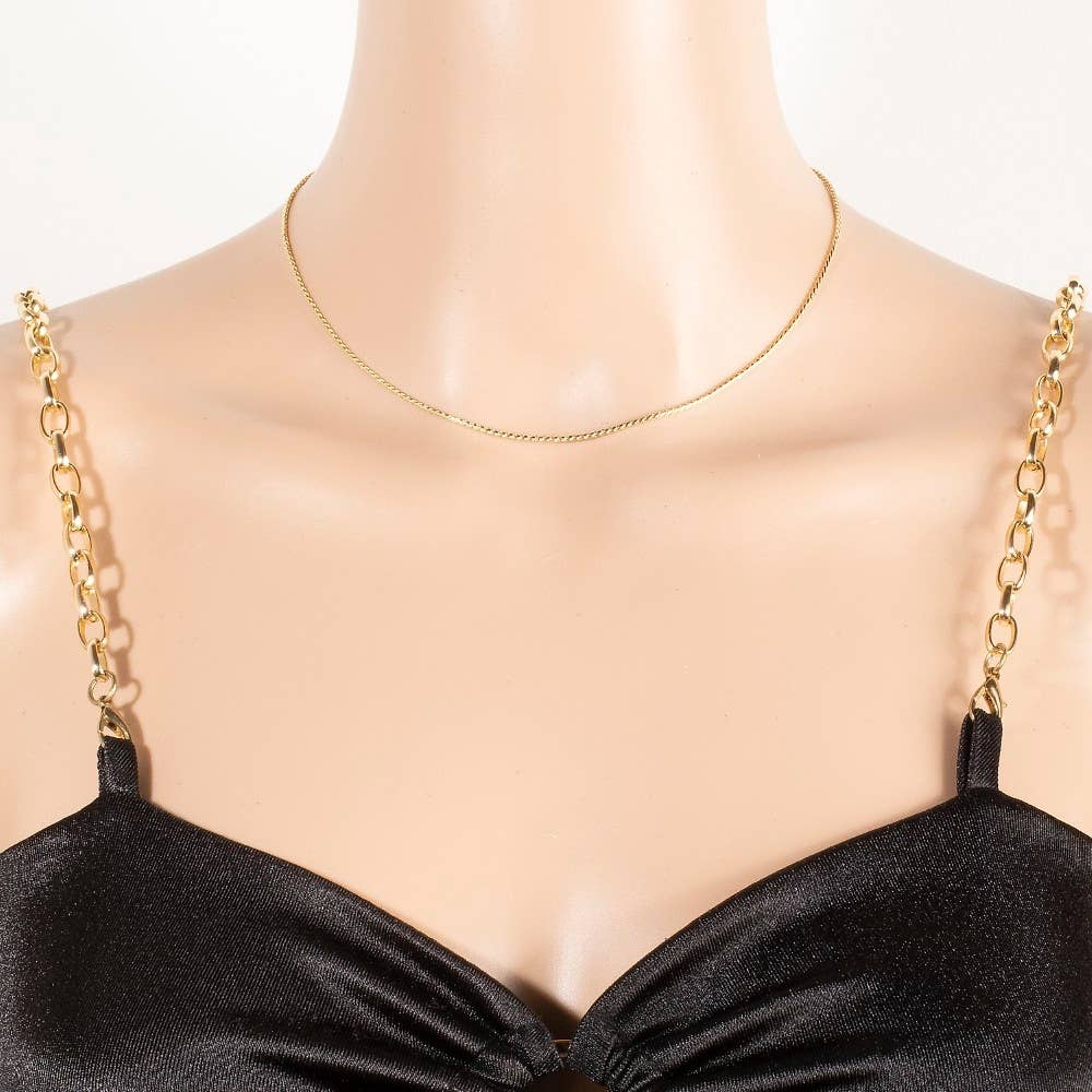 Spiral Dainty Chain Necklace: Gold