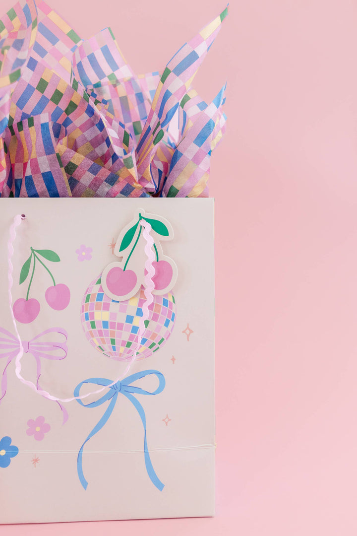 Disco Ball Bows Gift Bag: Medium