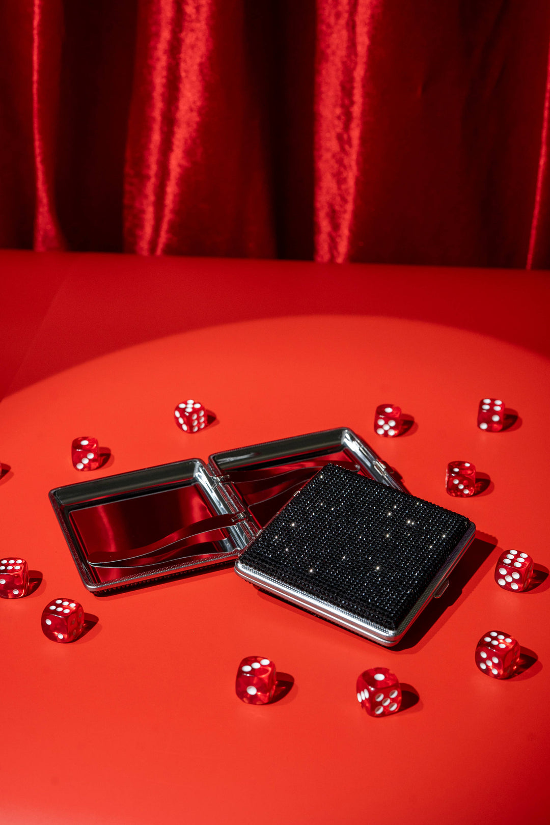 Rhinestone Cig Case- Black