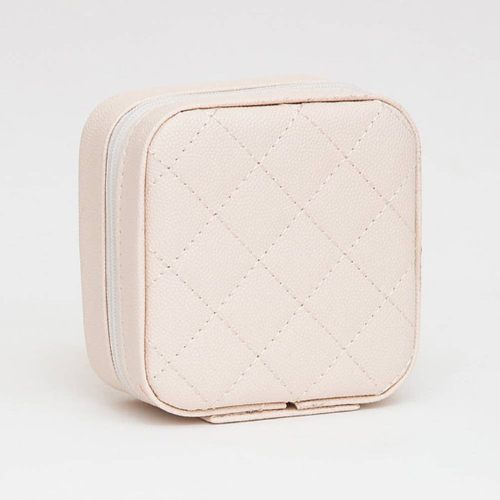 Faux Caviar Leather Portable Square Jewelry Box
: Gold