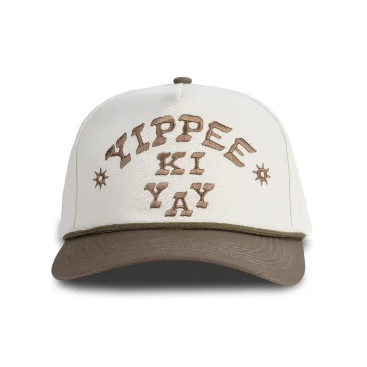 Yippee Ki Yay Hat: Cream/Light Blue