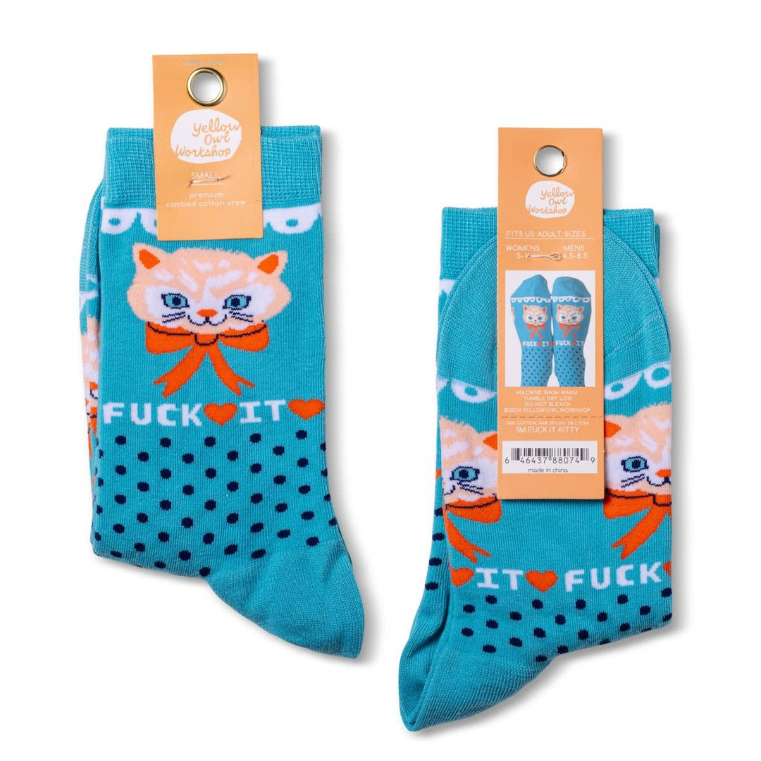 F*ck it Kitty - Small Crew Socks