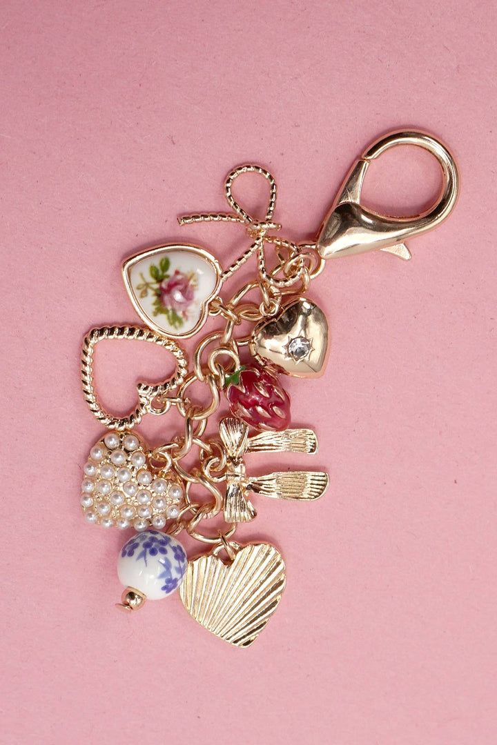 Porcelain Pearl Strawberry Bag Charm